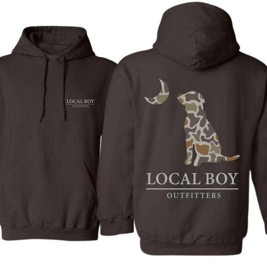 Local Boy Outfitters Hoodie - Camouflage Dog Outdoor Style: Hoodie / Black / M