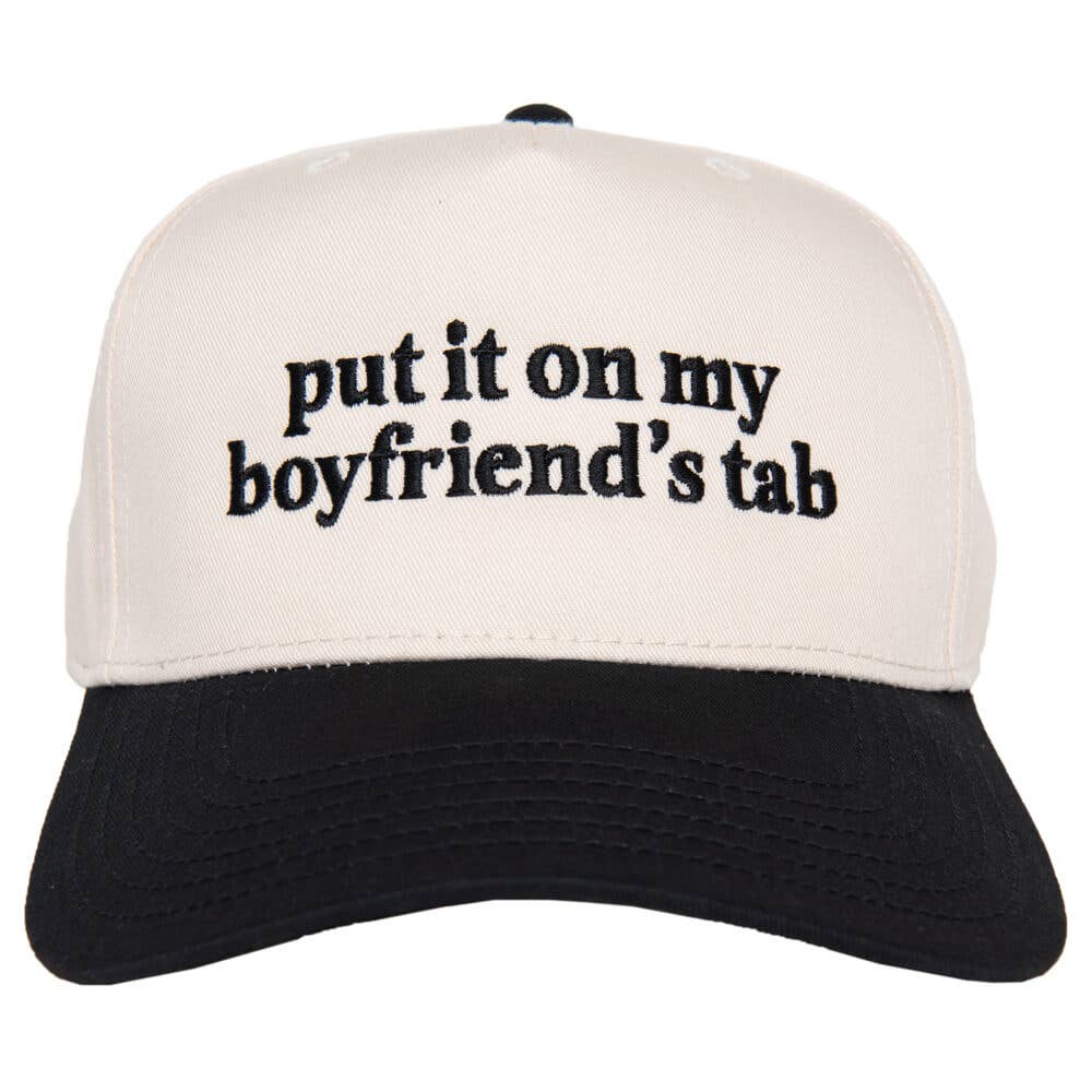 Put It On My Boyfriend's Tab Two-Toned Wholesale Vintage Hat: Pink and Tan