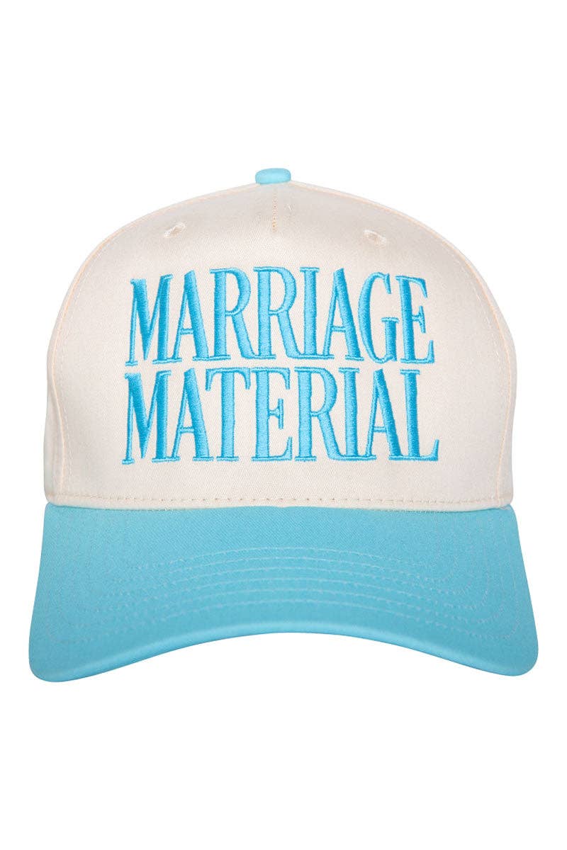 Marriage Material Two-Toned Trucker Hats For Women: Pink and Tan