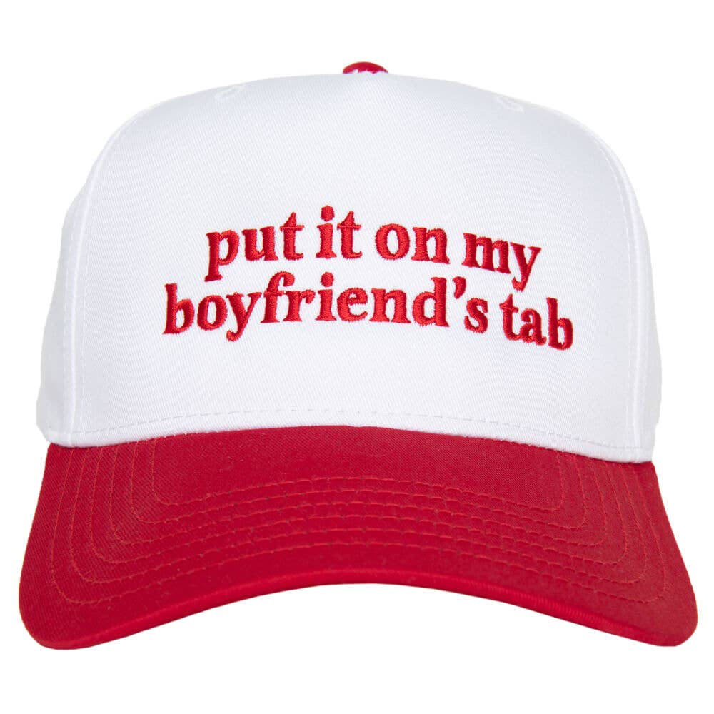 Put It On My Boyfriend's Tab Two-Toned Wholesale Vintage Hat: Pink and Tan