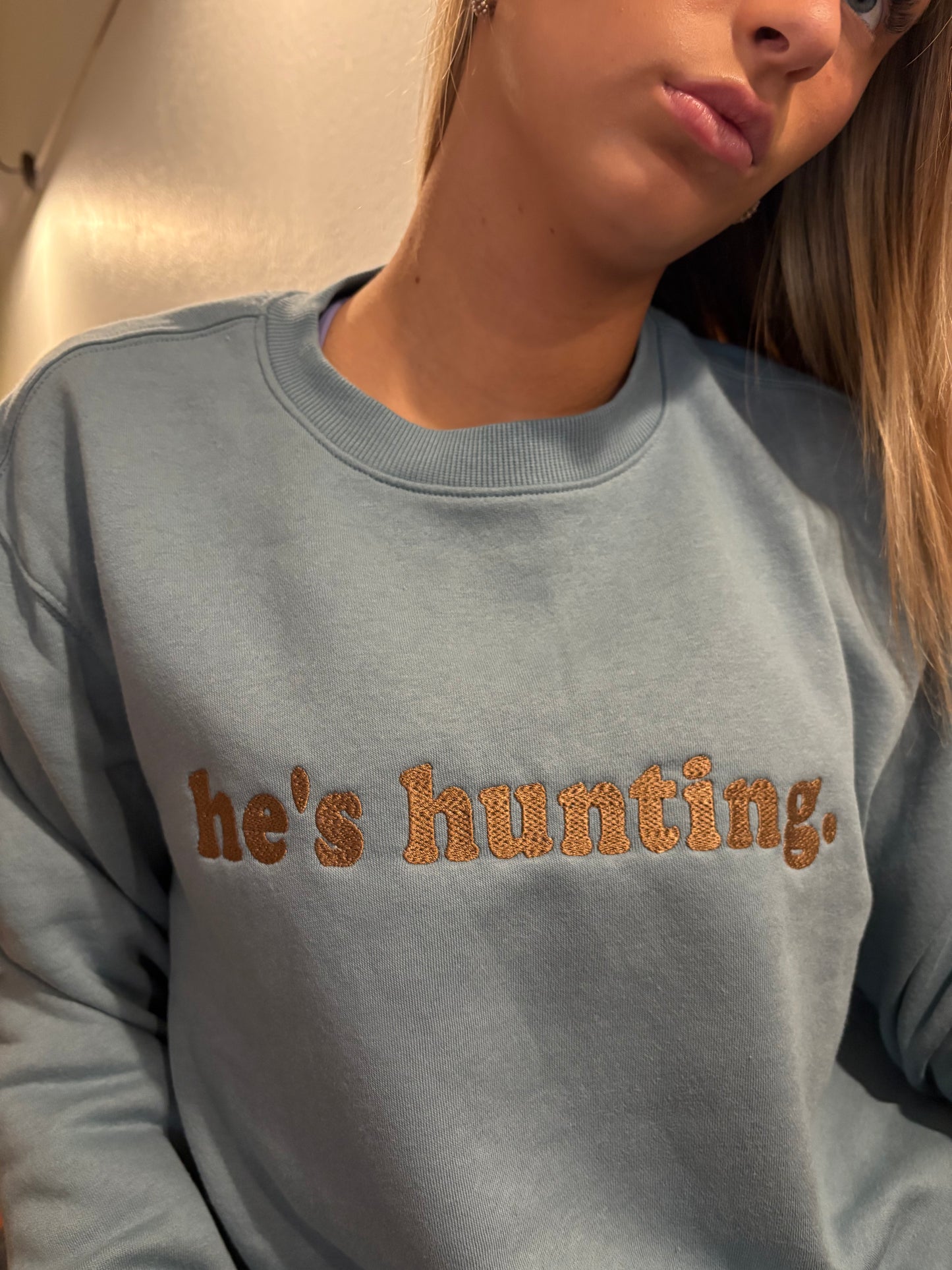 He's Hunting Crewneck