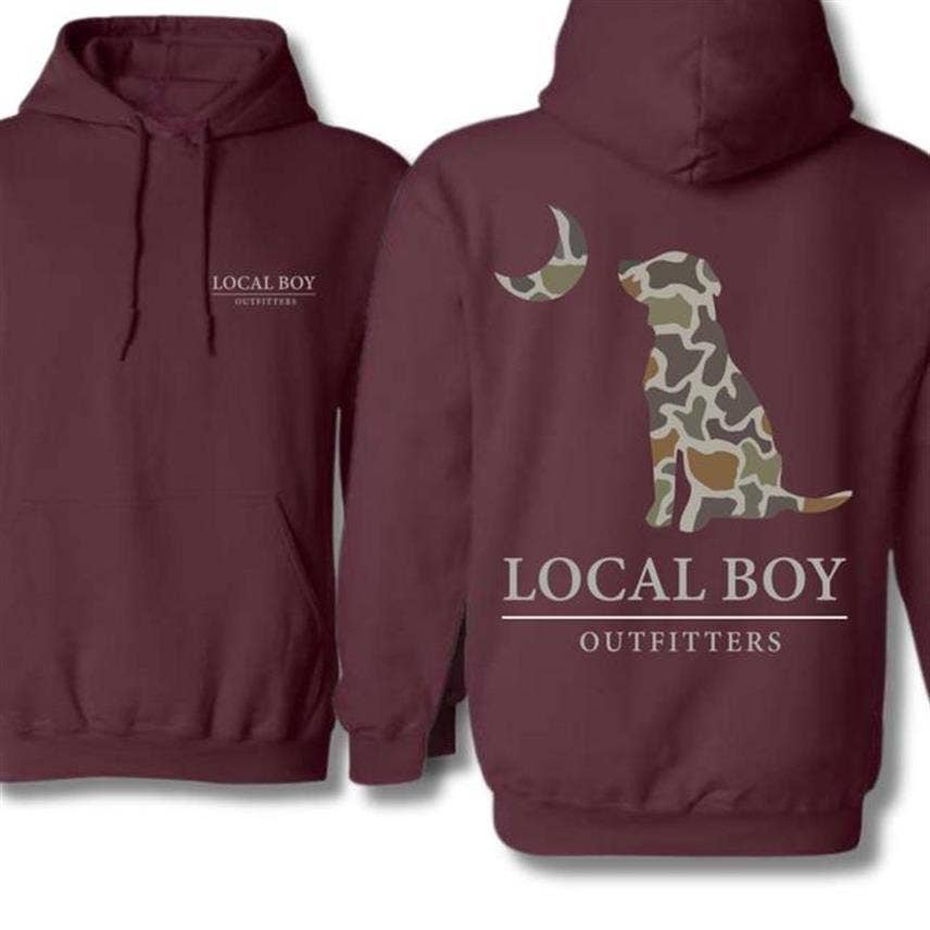 Local Boy Outfitters Hoodie - Camouflage Dog Outdoor Style: Hoodie / Black / M