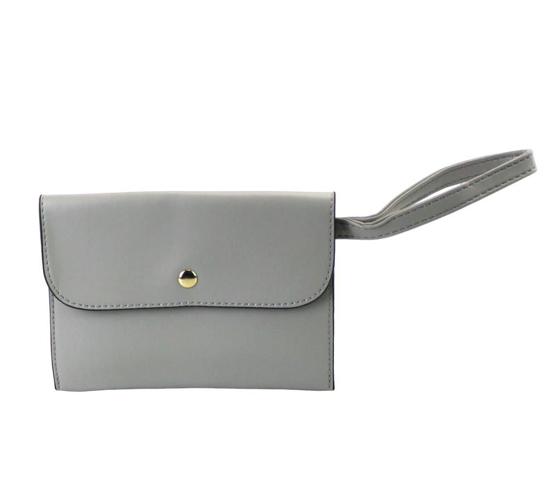 7867A - 2 in 1 PU Plaid Satchel with Wristlet: Black