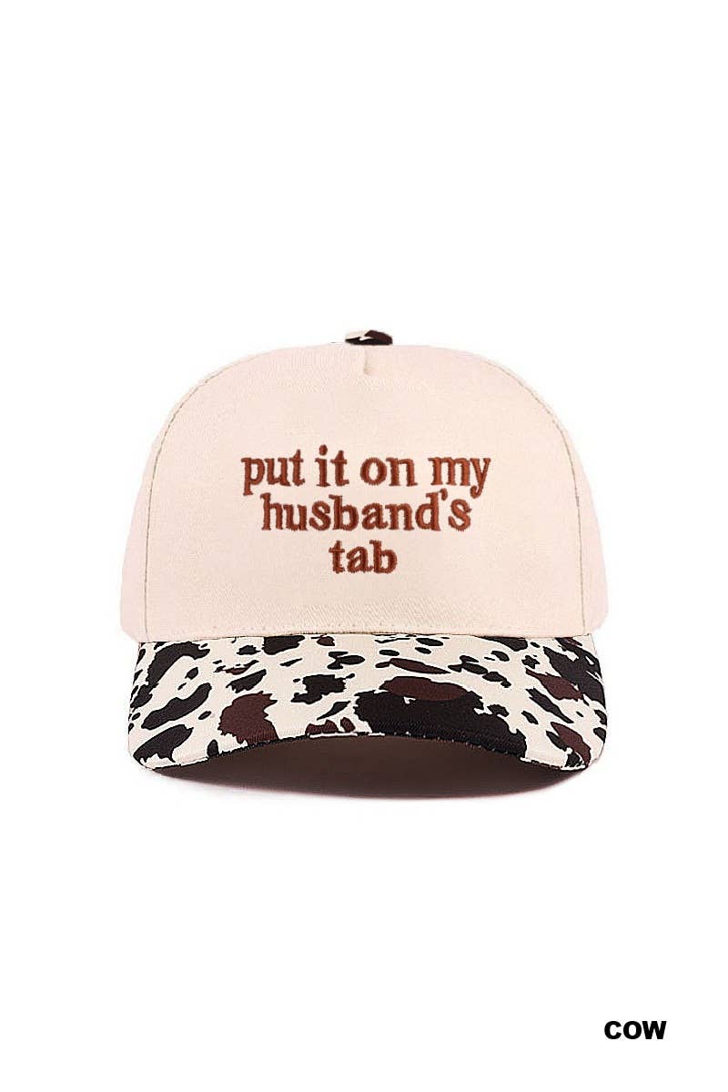 Put It On My Husband's Tab Two Tone Canvas Cap: DK FOREST-186388 / OS