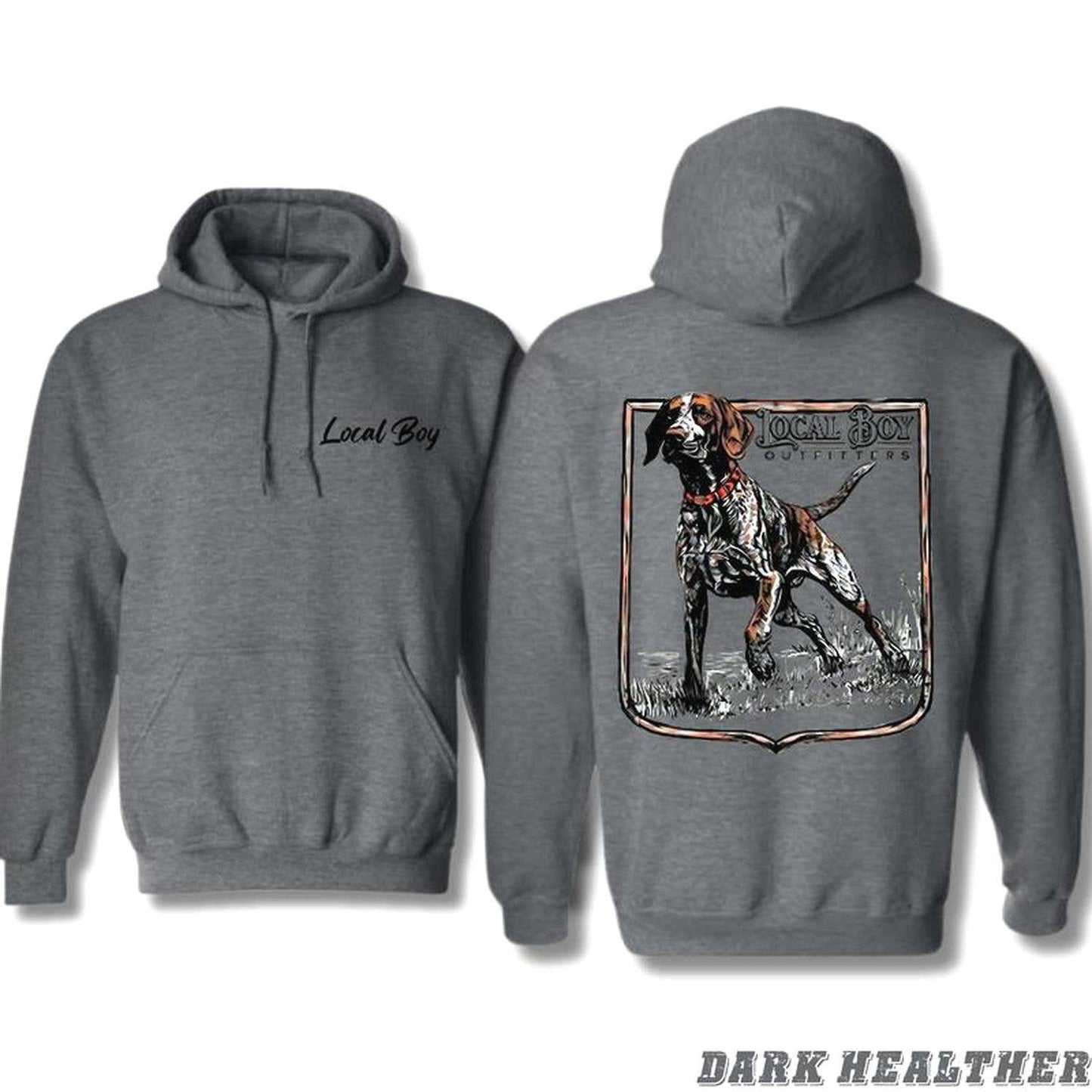 Local Boy Outfitters T-Shirt - Stylish Hunting Dog Graphic: Hoodie / White / L