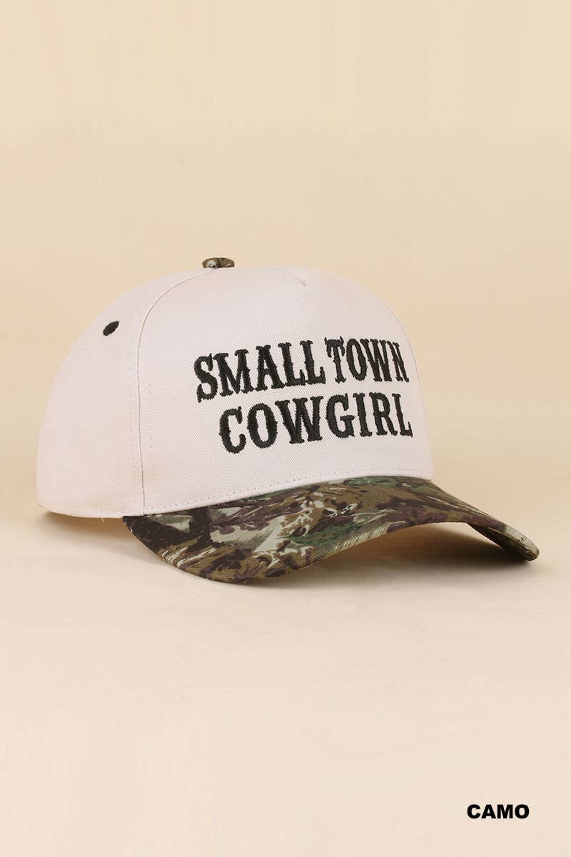 0519 Small Town Cowgirl Two Tone Snapback Hat SI-29853: CAMO-198879 / OS