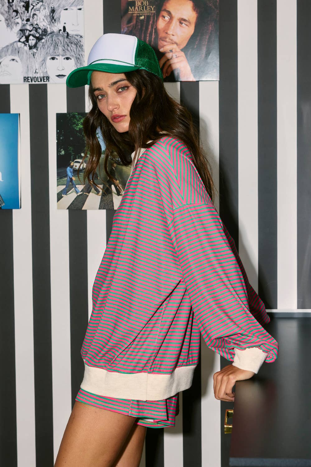 P5604-1B : Pink/Kelly / S-M-L (2-2-2)