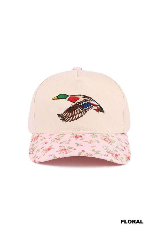 0414 Mallard Two Tone Cotton Hat SI-29715: FLORAL-197352 / OS