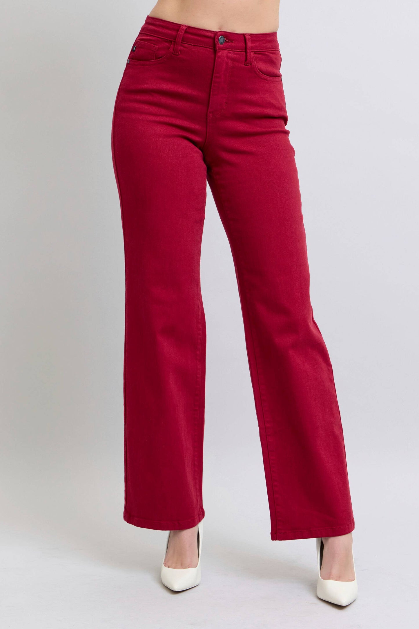 Heart Shaped Back Pockets High Waisted 90's Straight: Scarlet / 5(27)