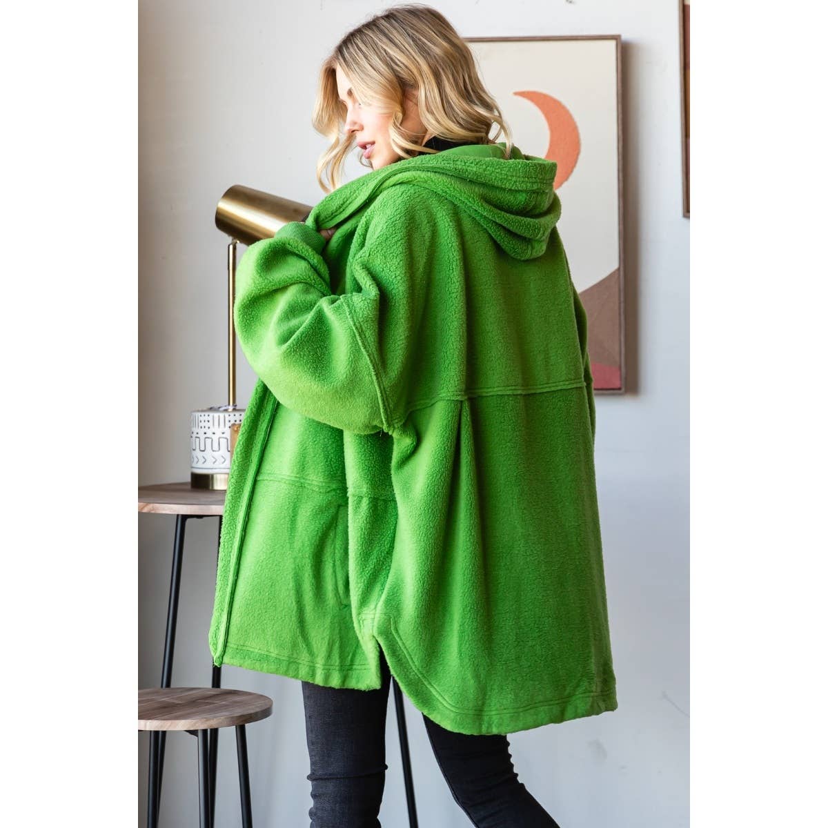 Lightweight Fleece Hooded Jacket: Hot pink / L