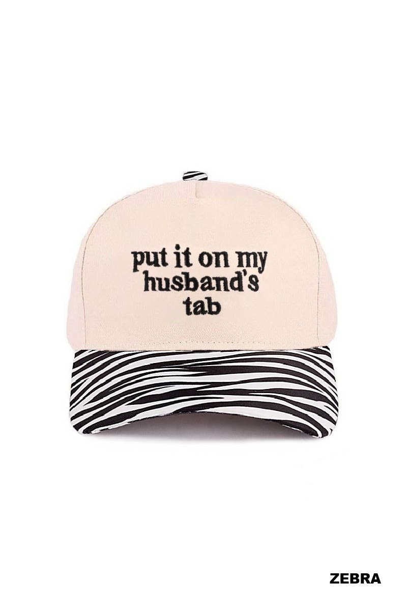 Put It On My Husband's Tab Two Tone Canvas Cap: DK FOREST-186388 / OS