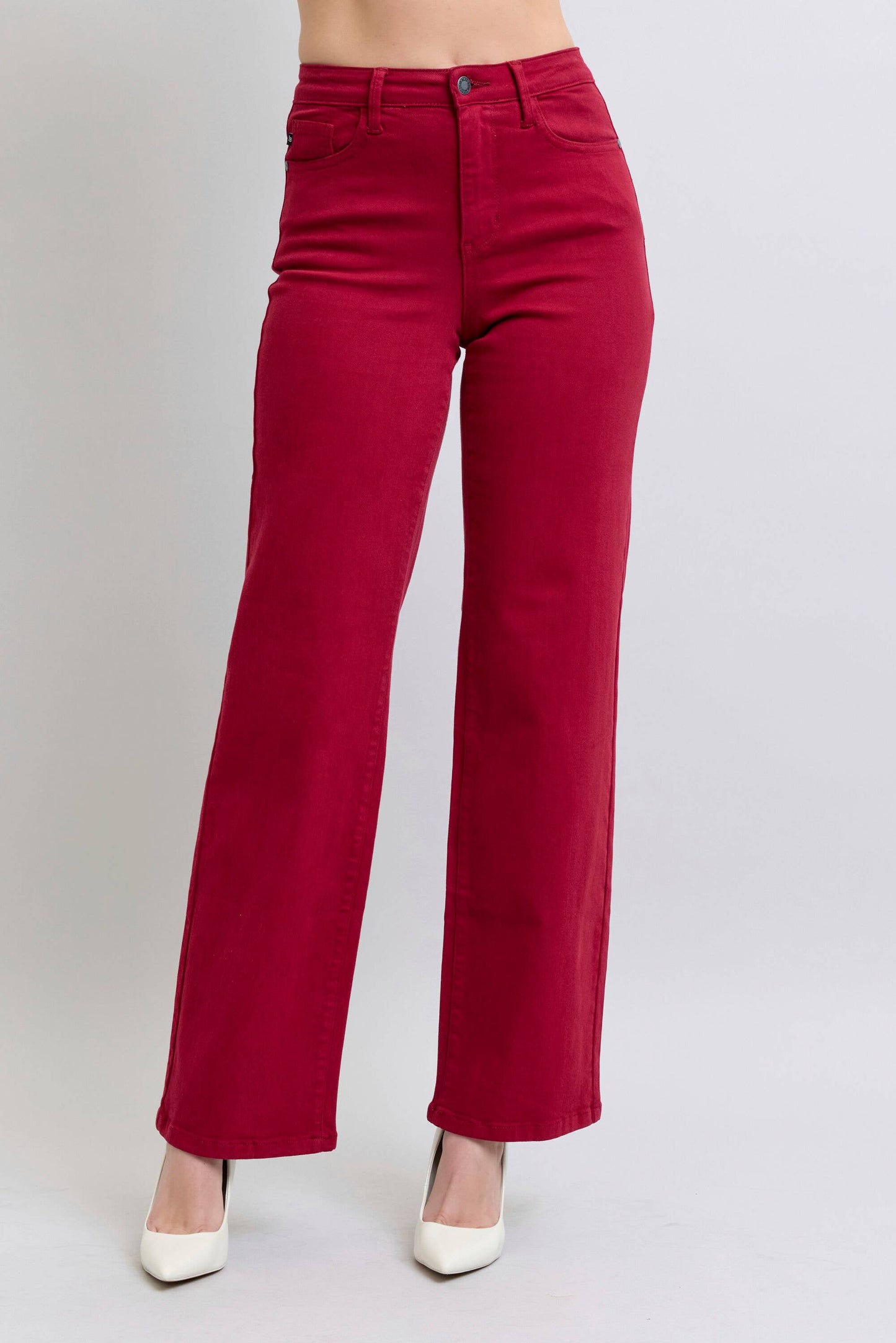 Heart Shaped Back Pockets High Waisted 90's Straight: Scarlet / 7(28)
