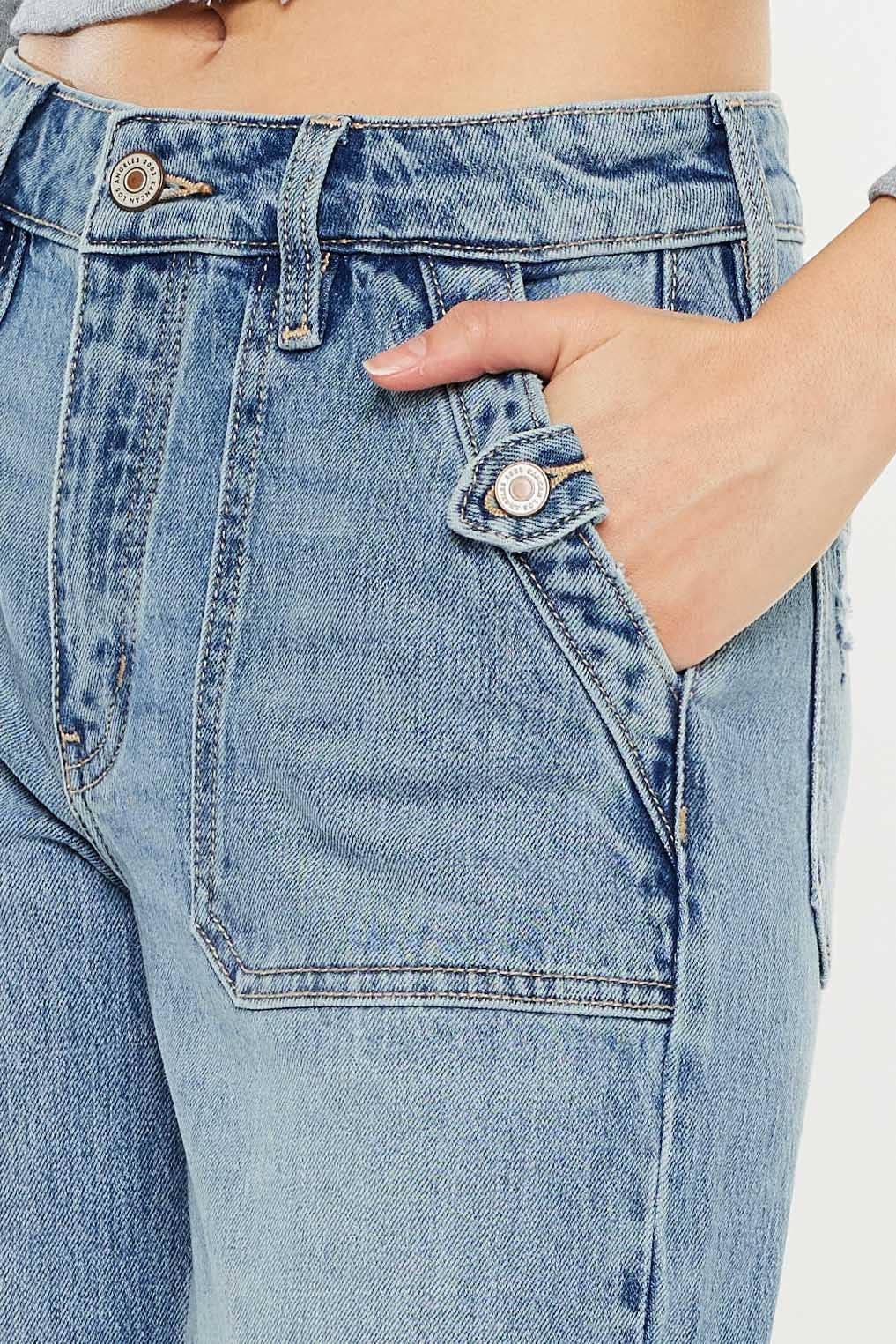 OPEN PACK HIGH RISE WIDE FLARE JEANS-KC2572M: MEDIUM / 7/27
