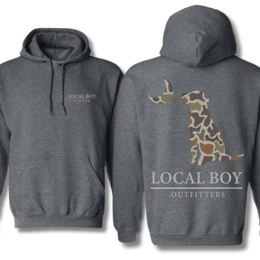 Local Boy Outfitters Hoodie - Camouflage Dog Outdoor Style: Hoodie / Black / M