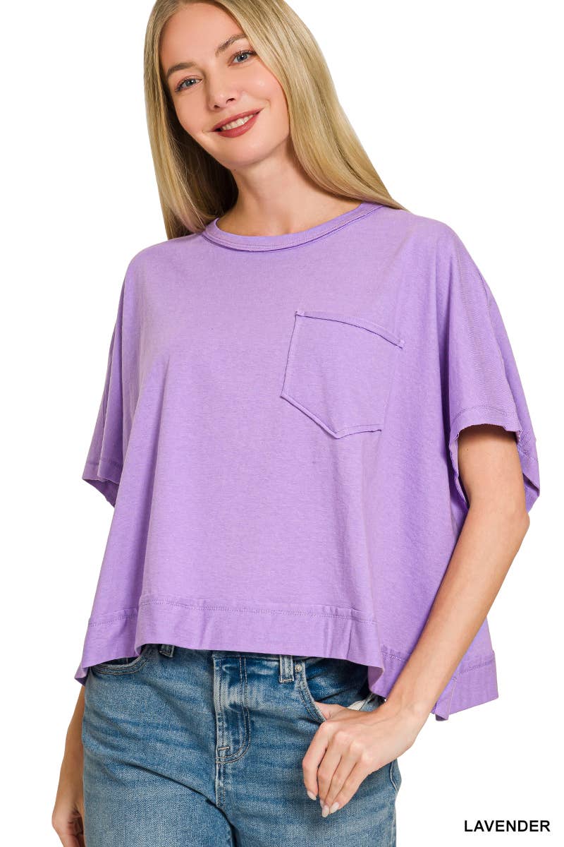 Exposed Seam Boxy Top - Zenana: SAND BEIGE-196703 / L/XL
