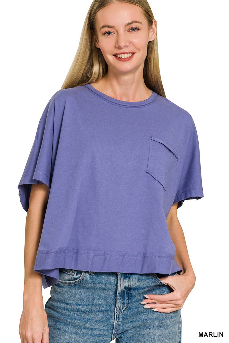 Exposed Seam Boxy Top - Zenana: SAND BEIGE-196703 / S/M