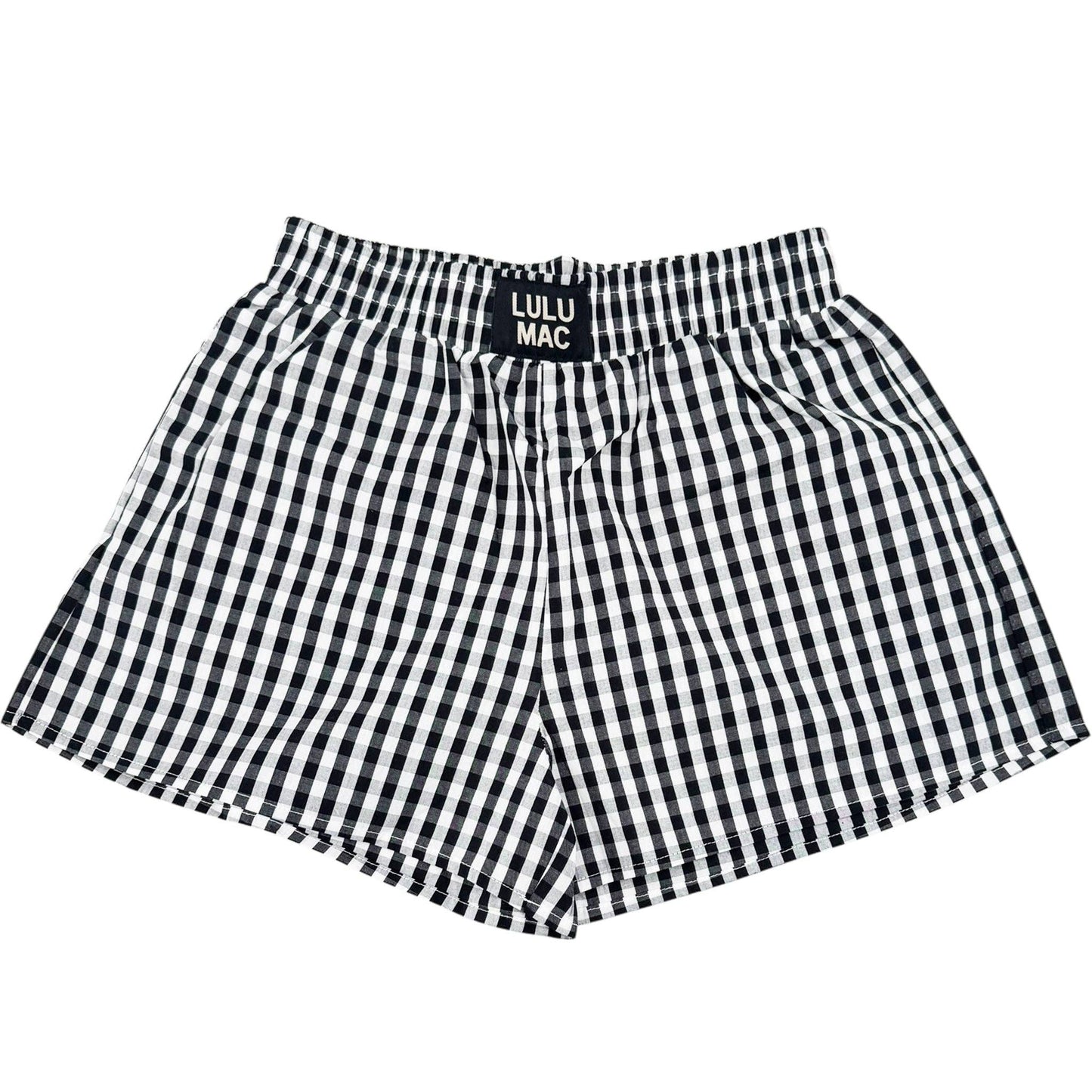BXGH-BLACK GINGHAM BOXER SHORT: BLACK / Medium