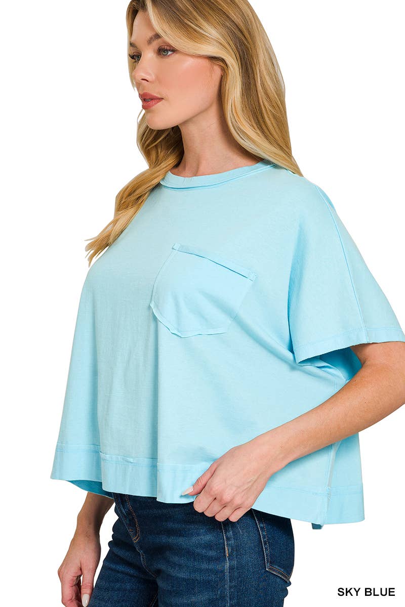 Exposed Seam Boxy Top - Zenana: SAND BEIGE-196703 / L/XL
