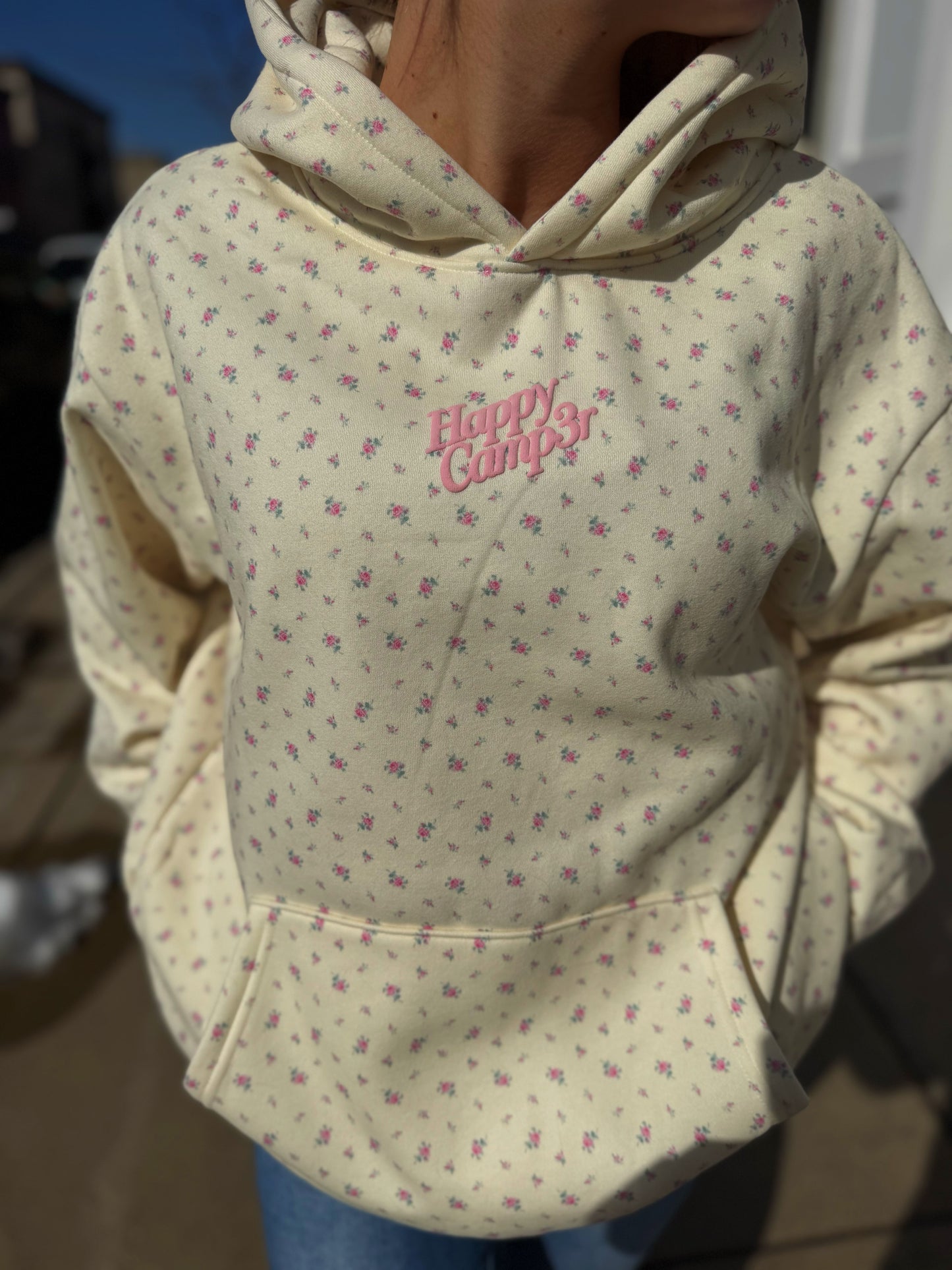 Floral happy camper hoodie
