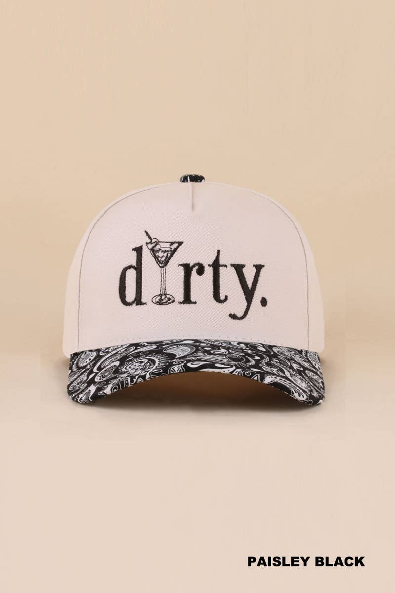 Dirty Martini Two Tone Cotton Hat - Zenana: FLORAL-197343 / OS
