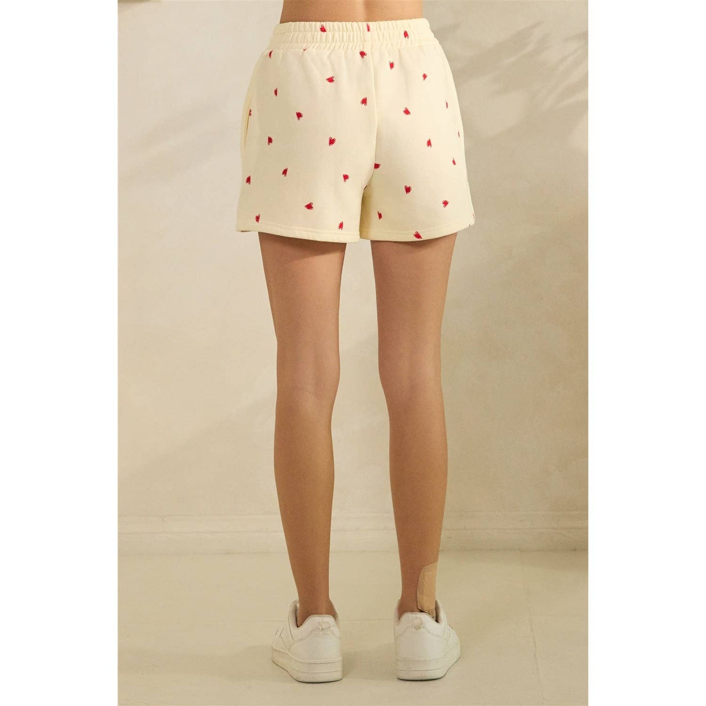 Printed Lounge Shorts: H. Grey/Red Heart / M