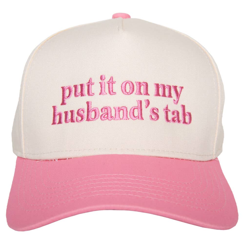 Put It On My Husband's Tab Two-Toned Vintage Hat: Black and Tan