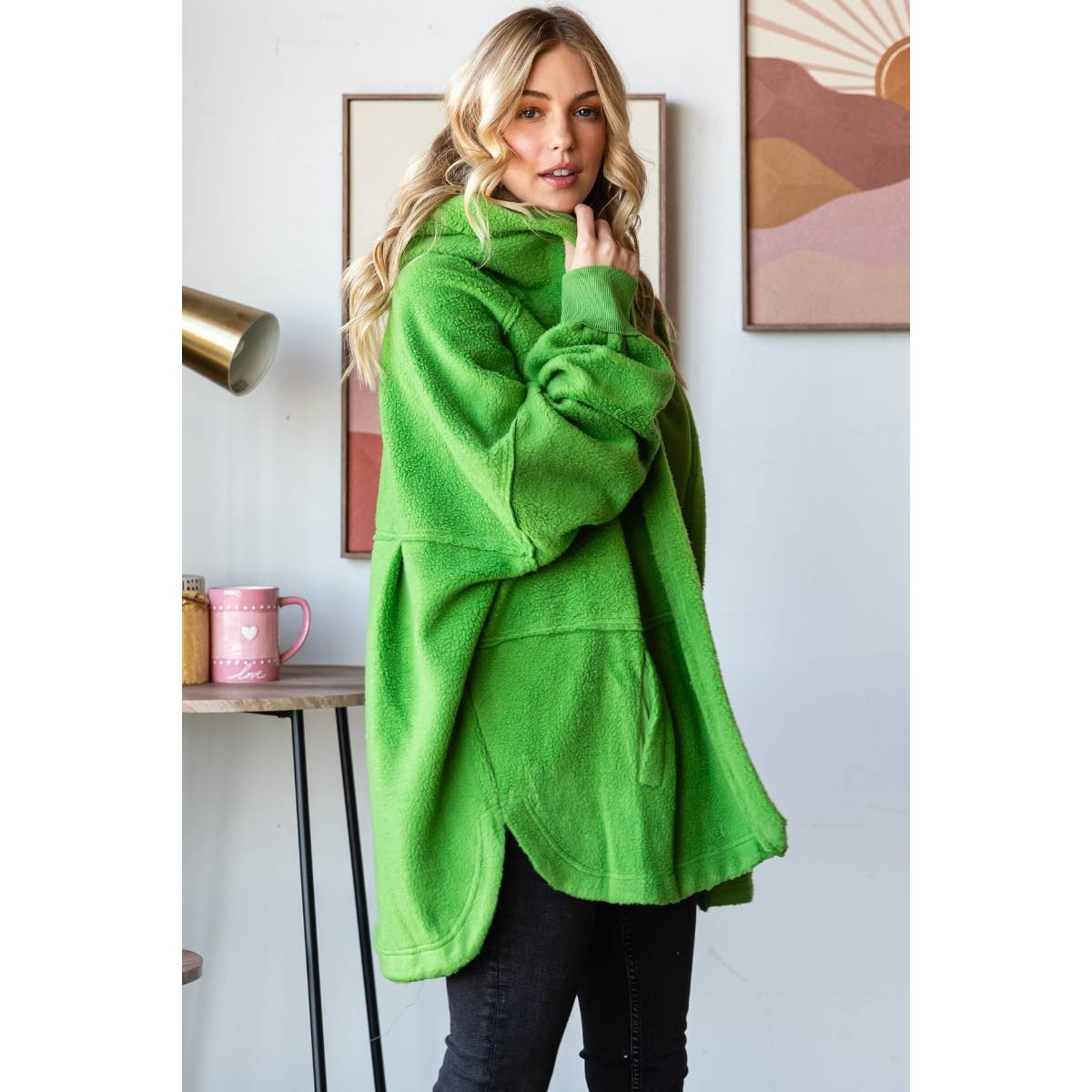 Lightweight Fleece Hooded Jacket: Hot pink / M