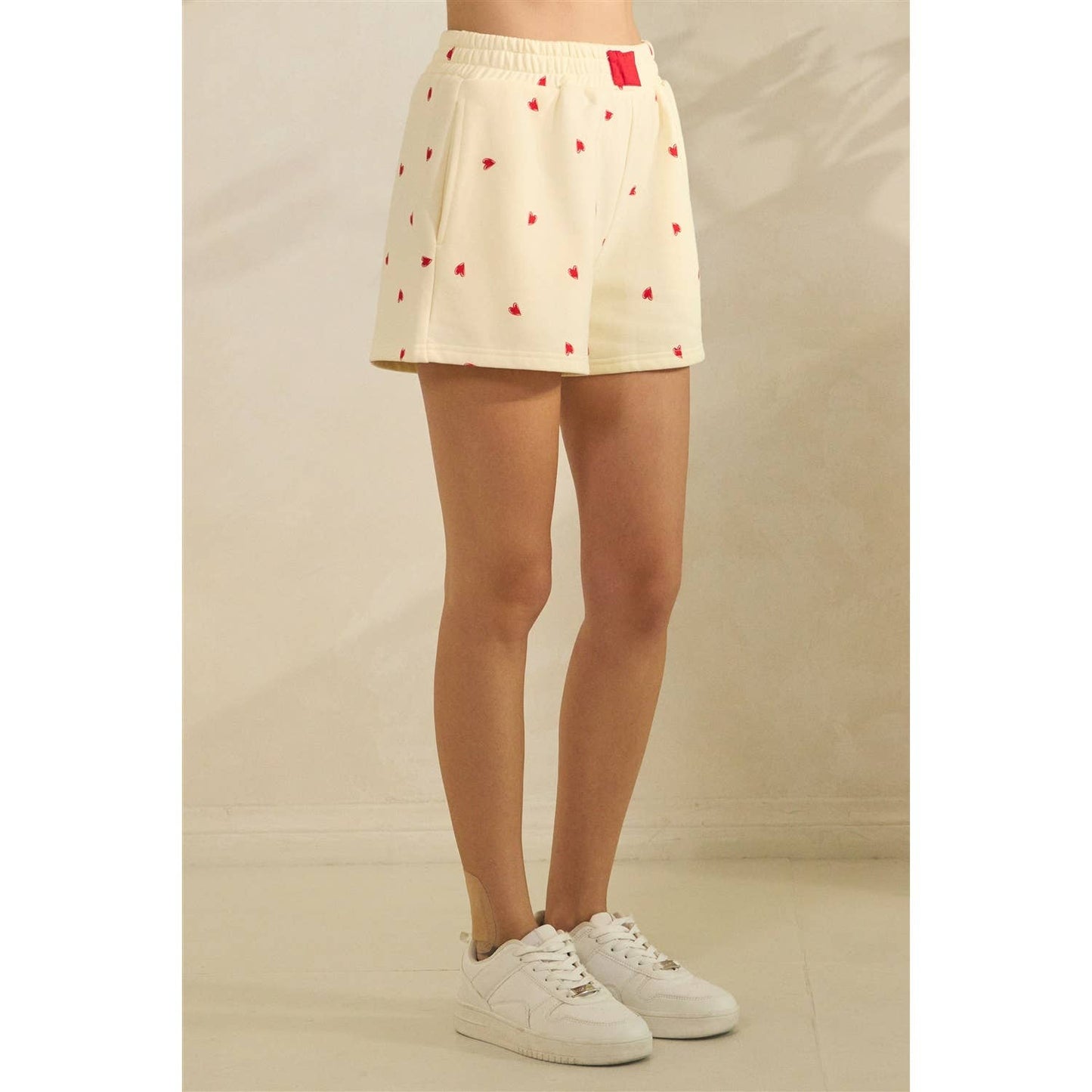 Printed Lounge Shorts: H. Grey/Red Heart / S