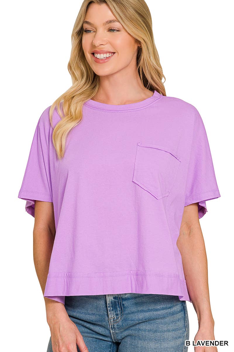 Exposed Seam Boxy Top - Zenana: TURQUOISE-196699 / S/M