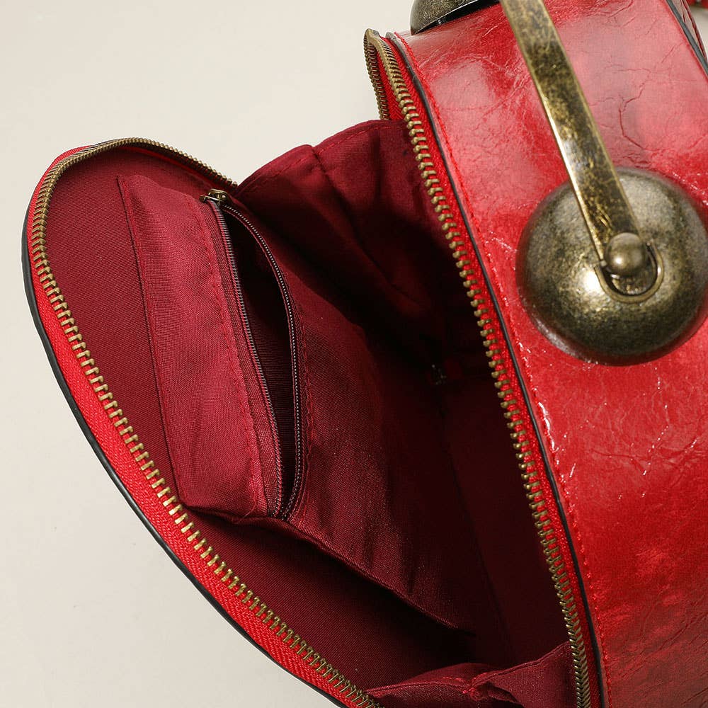 Real Working Vintage Clock Handbag / Crossbody Bag: Black