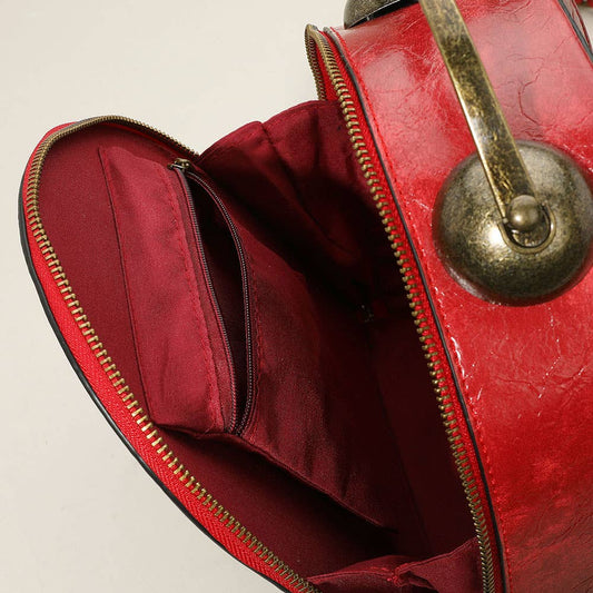 Real Working Vintage Clock Handbag / Crossbody Bag: Black