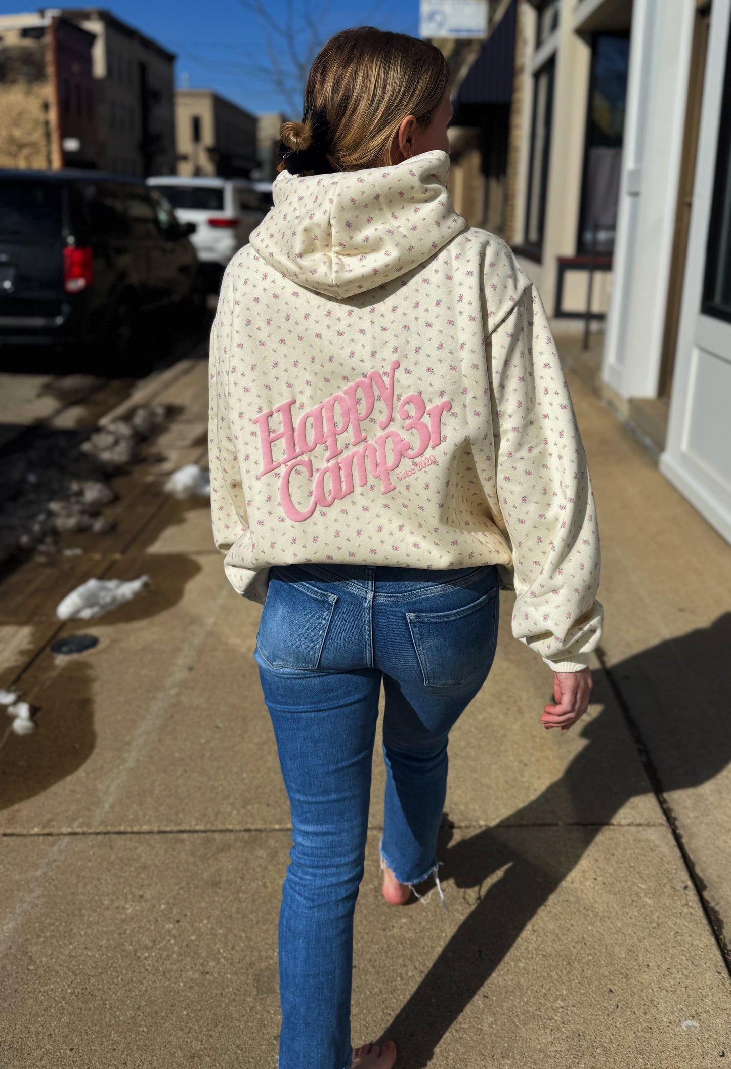 Floral happy camper hoodie