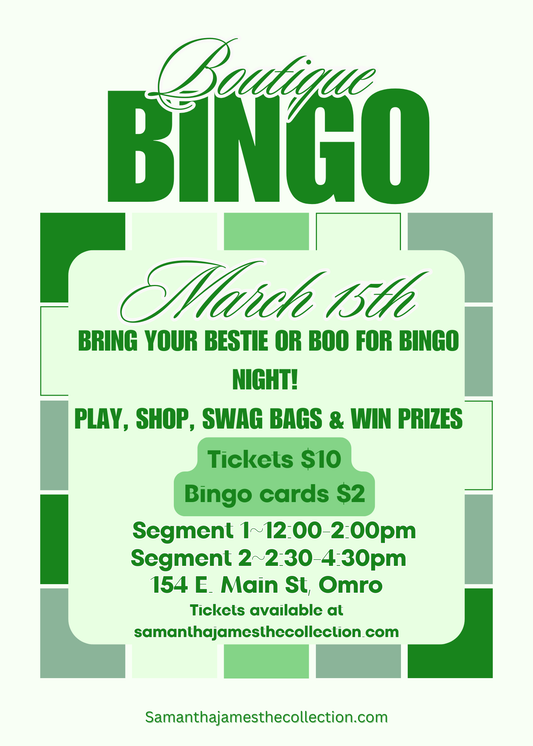Boutique Bingo (3/15/26) Segment 1: 12:00-2pm
