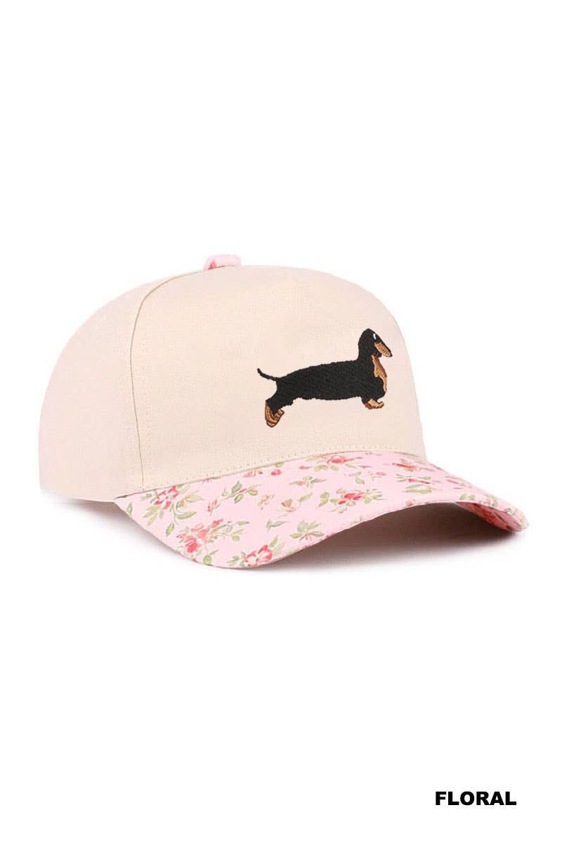 Dachshund Two Tone Cotton Hat - Zenana: LEOPARD-197401 / OS