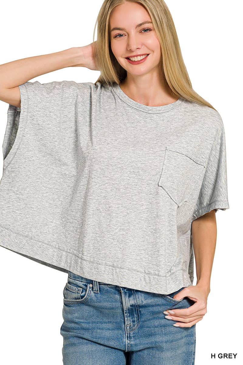 Exposed Seam Boxy Top - Zenana: TURQUOISE-196699 / L/XL
