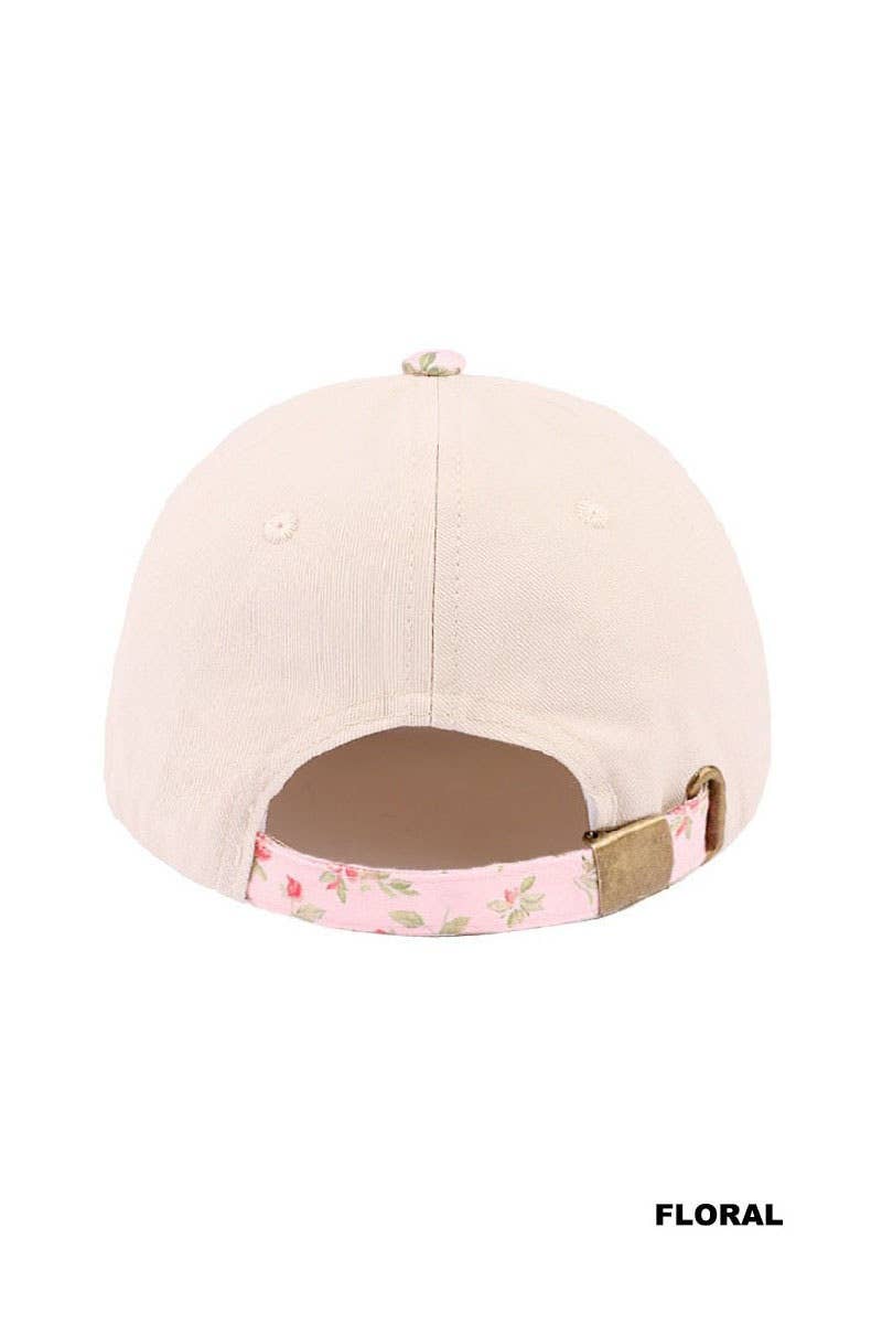 Could Be Meaner Two Tone Cotton Cap: FLORAL-192080 / OS