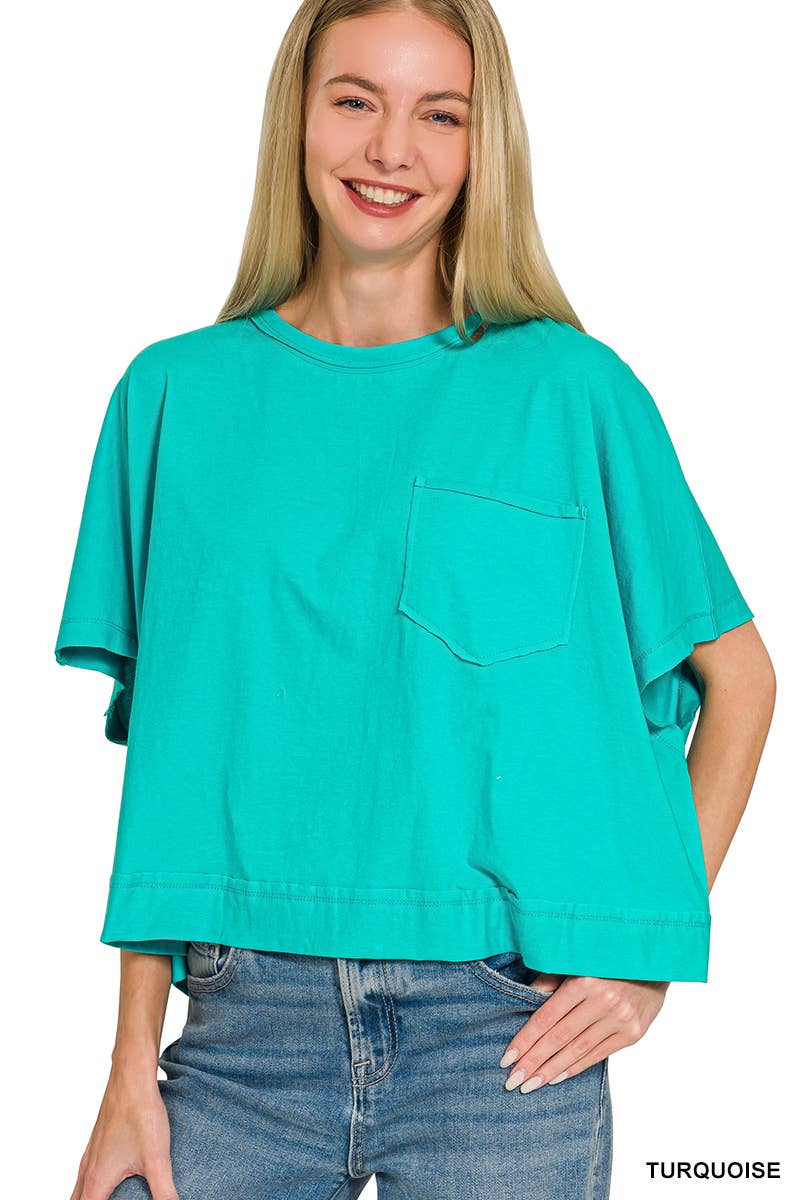 Exposed Seam Boxy Top - Zenana: SAND BEIGE-196703 / L/XL