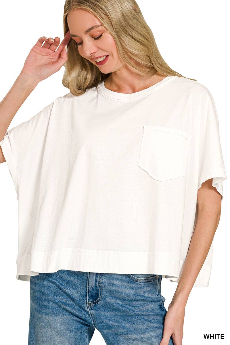 Exposed Seam Boxy Top - Zenana: TURQUOISE-196699 / L/XL