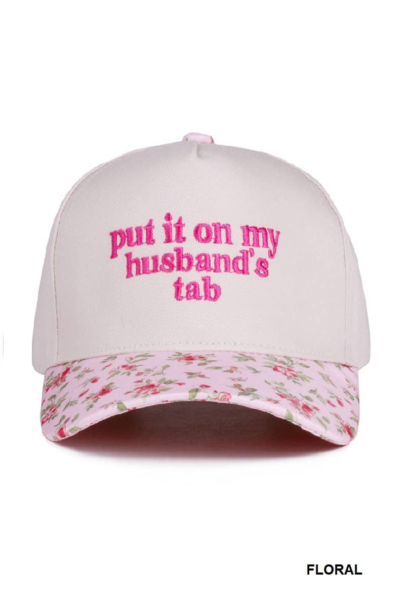 Put It On My Husband's Tab Two Tone Canvas Cap: DK FOREST-186388 / OS