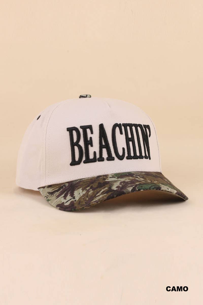 Beachin' Two Tone Snapback Hat: FLORAL-199848 / OS