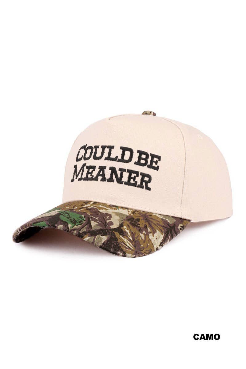 Could Be Meaner Two Tone Cotton Cap: FLORAL-192080 / OS