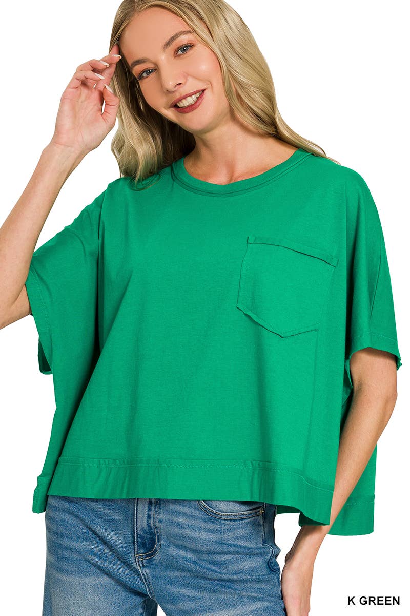 Exposed Seam Boxy Top - Zenana: SAND BEIGE-196703 / L/XL