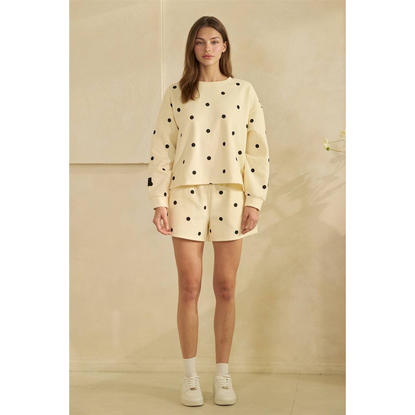 Printed Lounge Crewneck Sweatshirt: H. Grey/Red Heart / L