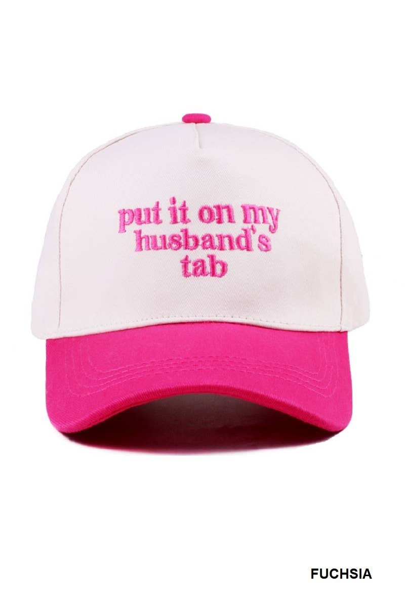 Put It On My Husband's Tab Two Tone Canvas Cap: DK FOREST-186388 / OS