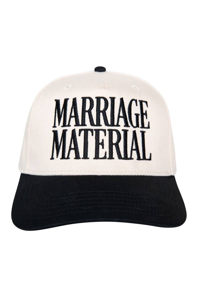Marriage Material Two-Toned Trucker Hats For Women: Pink and Tan