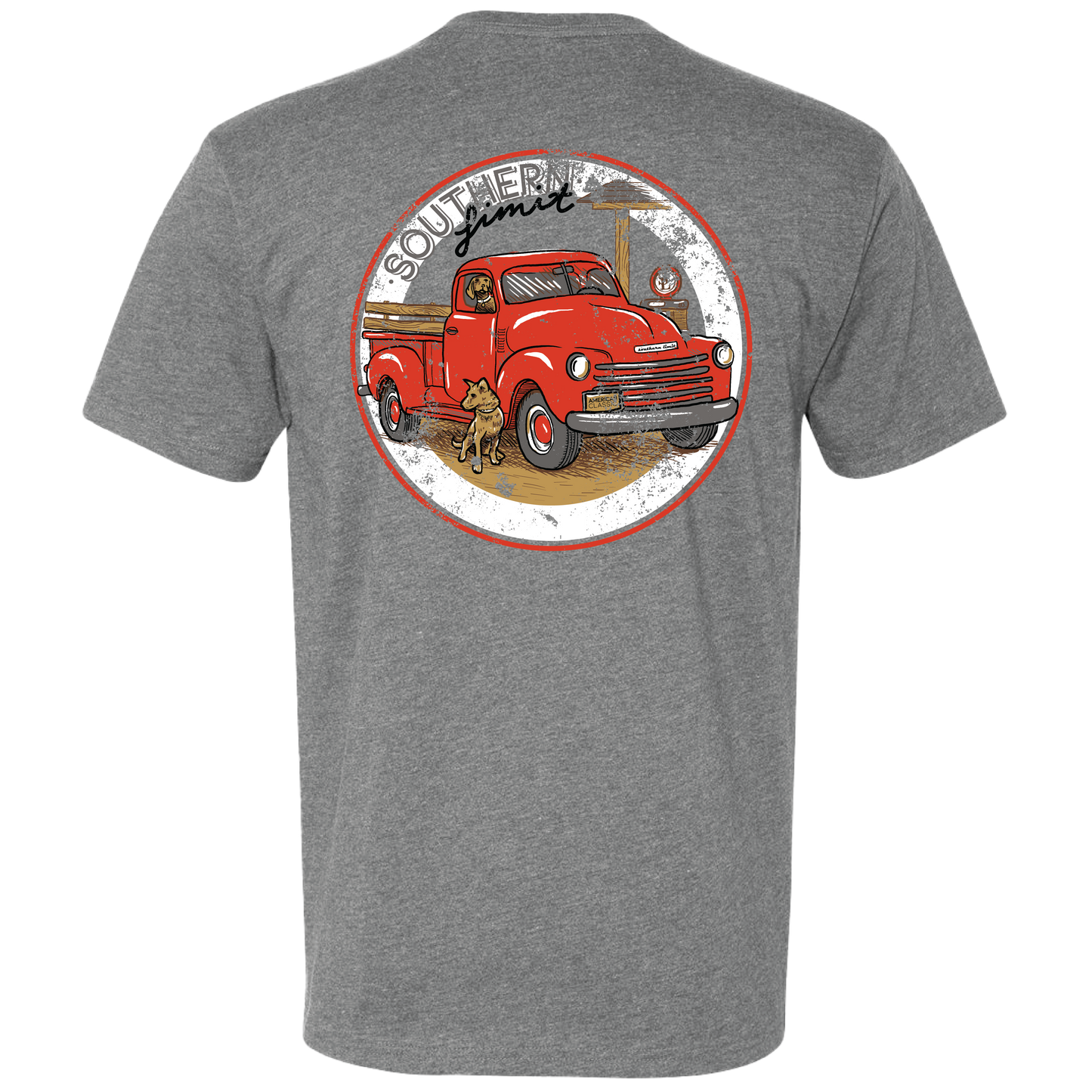 SL-129 Southern Limit Dogs & Truck-Dark Heather Grey: Dark Heather Grey / Large