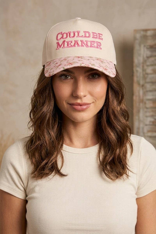 Could Be Meaner Two Tone Cotton Cap: FLORAL-192080 / OS