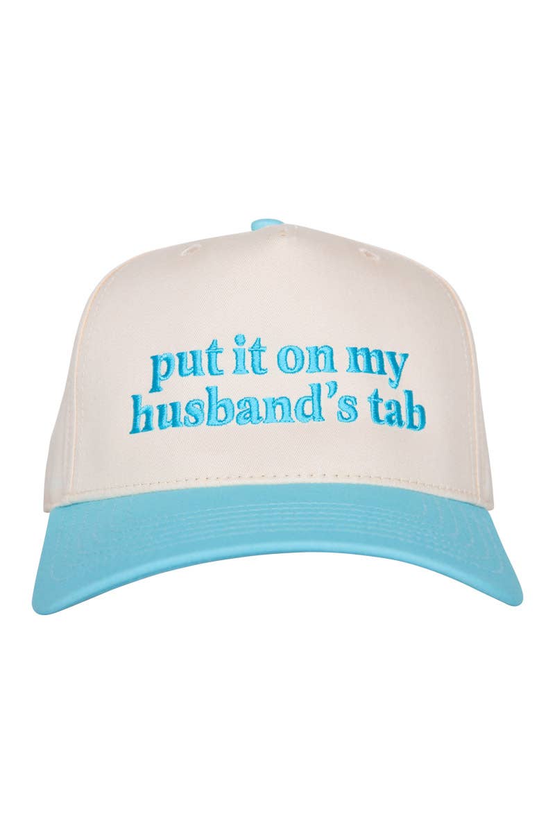 Put It On My Husband's Tab Two-Toned Vintage Hat: Black and Tan
