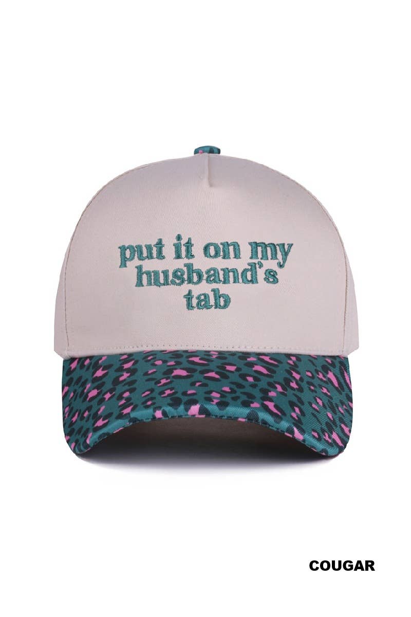 Put It On My Husband's Tab Two Tone Canvas Cap: DK FOREST-186388 / OS