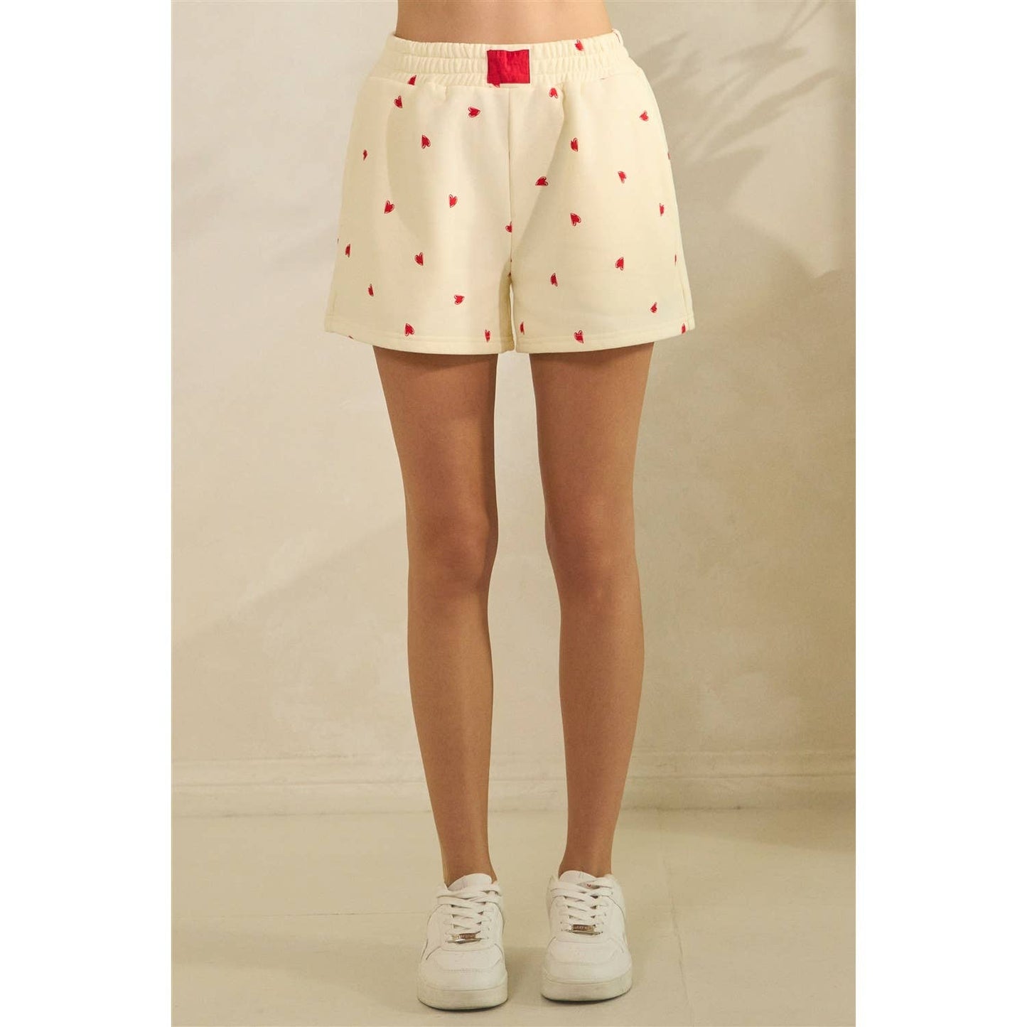 Printed Lounge Shorts: H. Grey/Red Heart / S